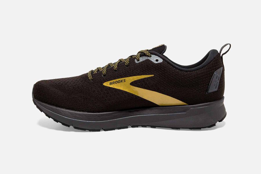 Brooks Revel 4 Road Running Shoes Mens Black/Gold 658371-GFE